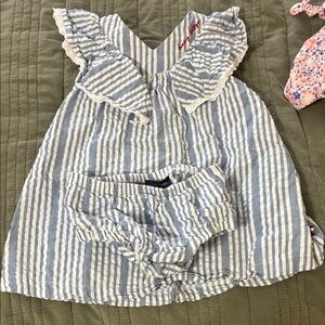 Tommy Hilfiger Blue and White Striped Kids Dress